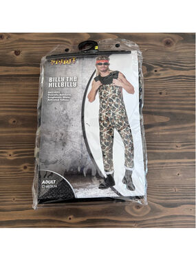 Spirit Billy the Hillbilly Camo Overalls Costume Adult Medium